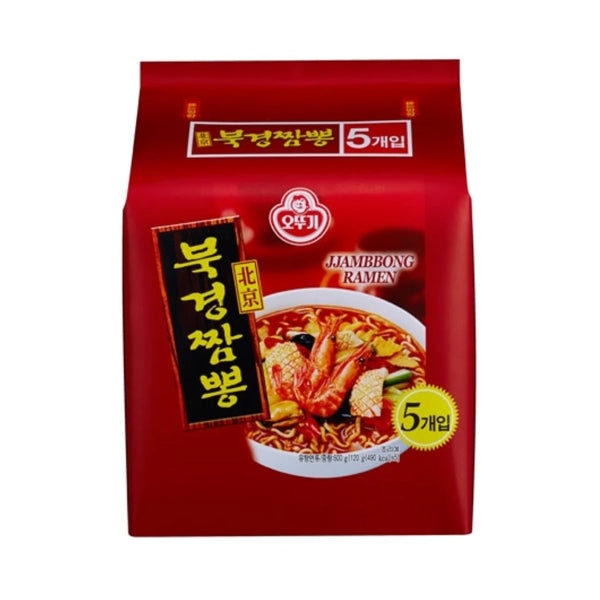 [Ottogi] Beijing Spicy Seafood Noodle (Zam-pong) 5pack - 
